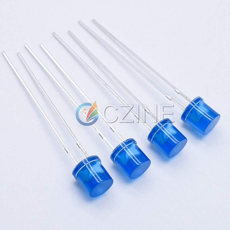 100pcs/bag Czinelight 5mm Flat Top Led Diode Green Blue Emitting Dip