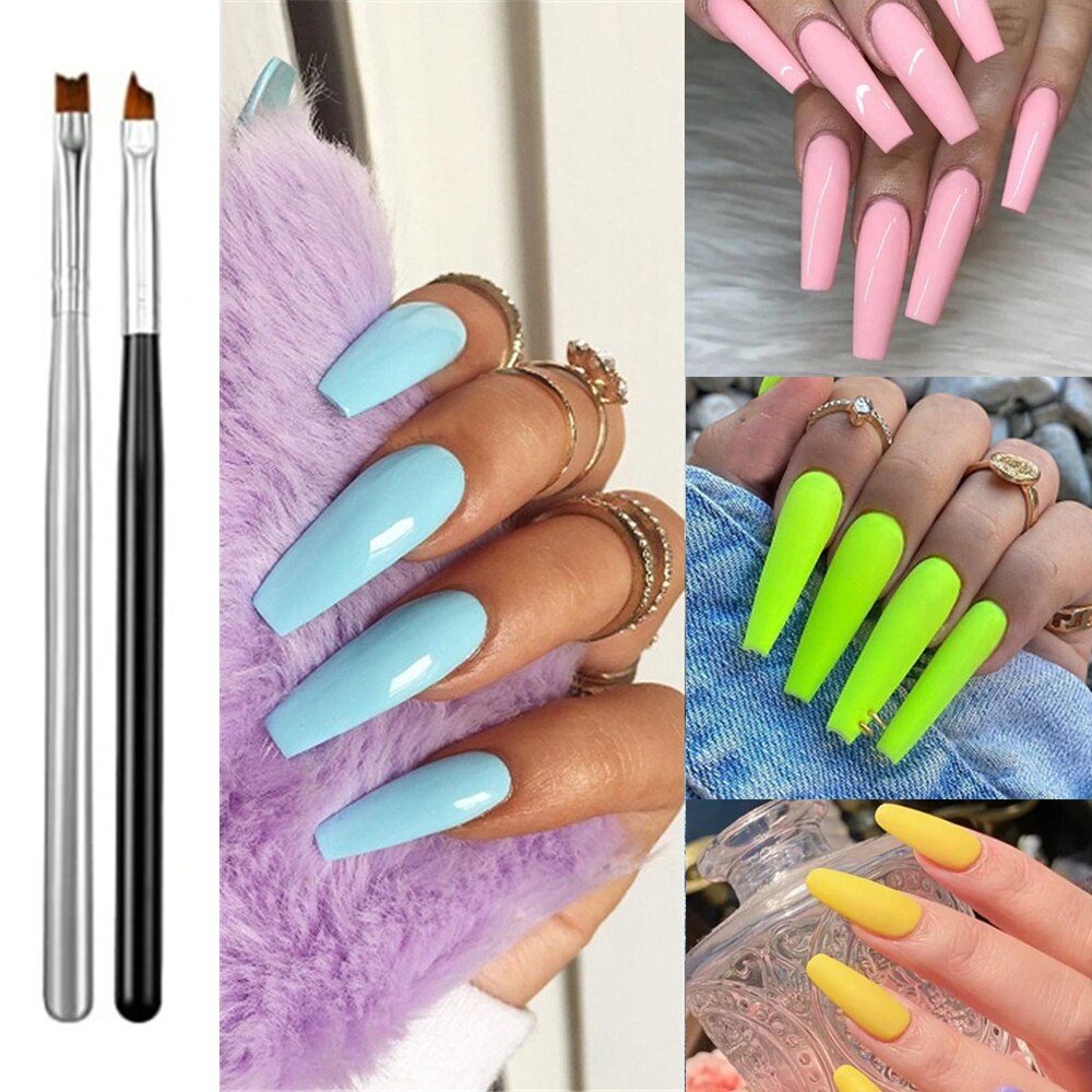 Faux-ongles français en forme d'amande, coupe-ongle facile avec le sourire, coupe en V, en acrylique, rose, blanc, 9 tailles Pro