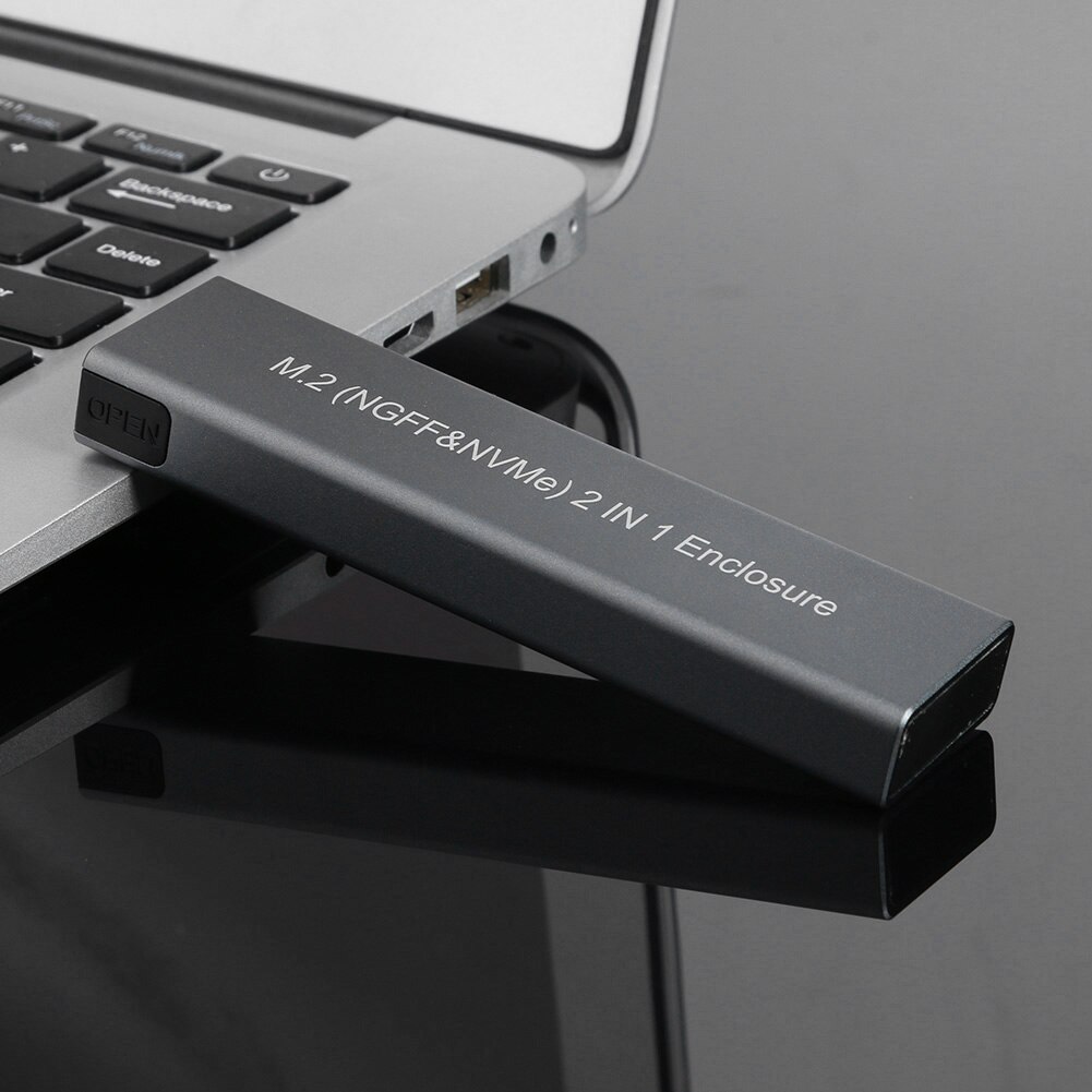 USB Type C M2 SSD Case External Enclosure Disk Case M.2 to USB Type C 3.1 SSD Adapter for Dual NVME PCIE NGFF SATA M/B Key Case