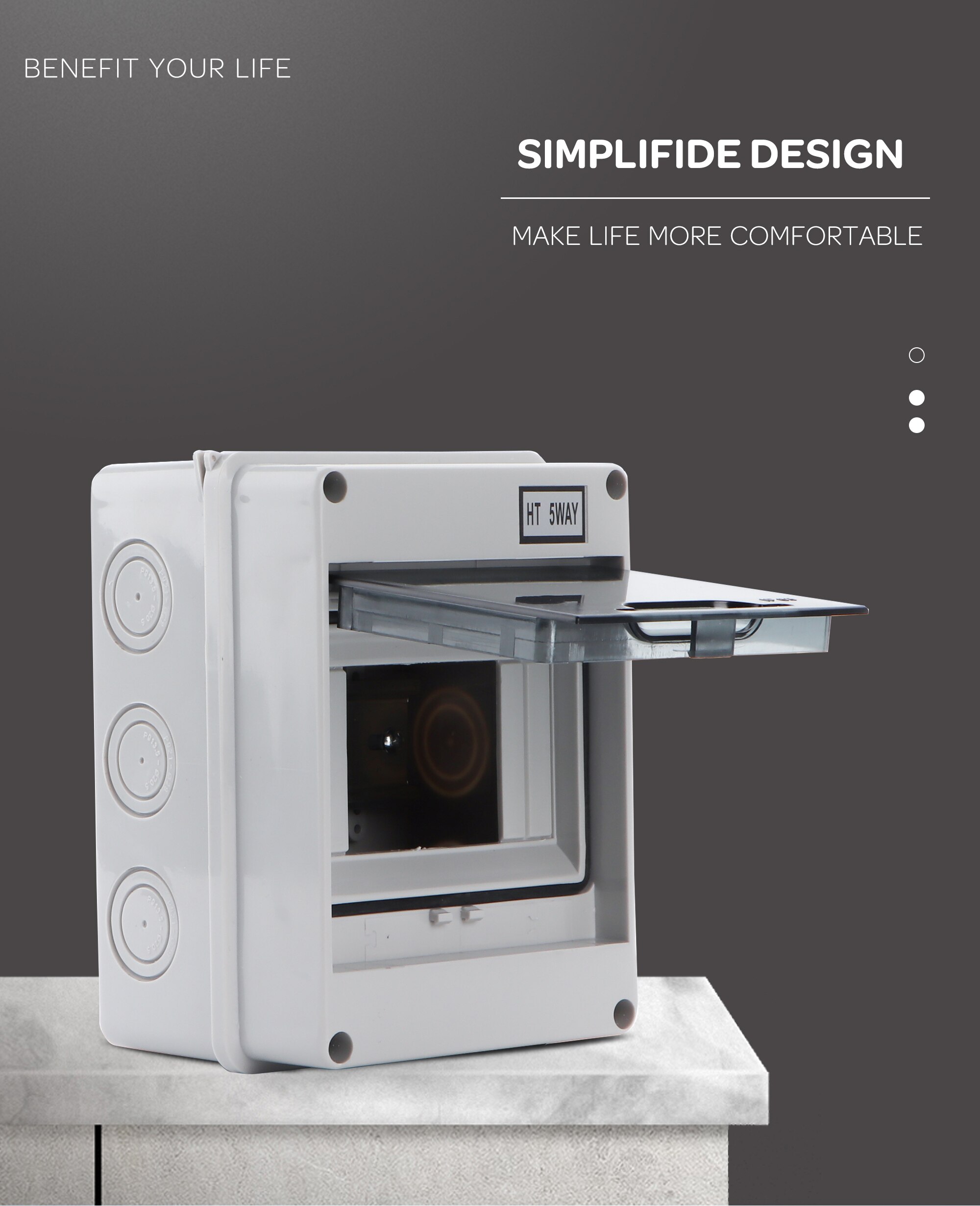 IP65 5/8/12/15/18/24Ways Electrical Waterproof Distribution Box Outdoor Circuit Breaker MCB power 1 Piece
