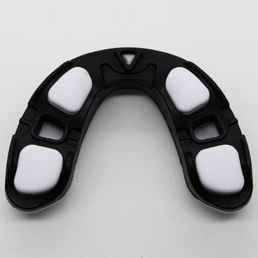Protège-dents de boxe sans odeur EVA adultes basket-ball entraînement doux universel double couleur Convertible sport dents protéger la sécurité: Black