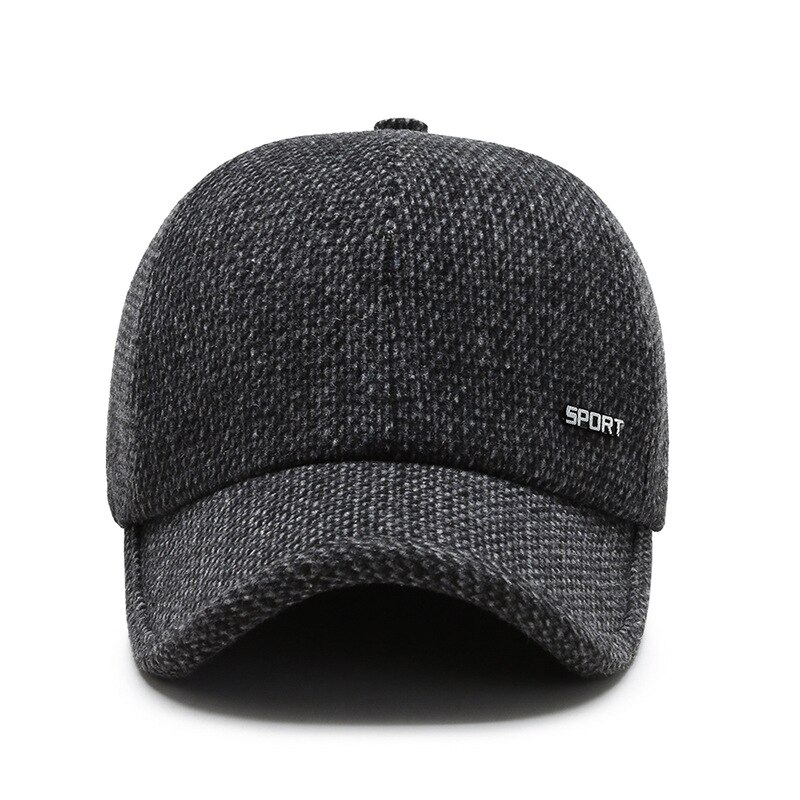 Herfst winter heren hoed middelbare leeftijd en ouderen wollen warme muts outdoor gehoorbescherming baseball petten warme vader hoeden