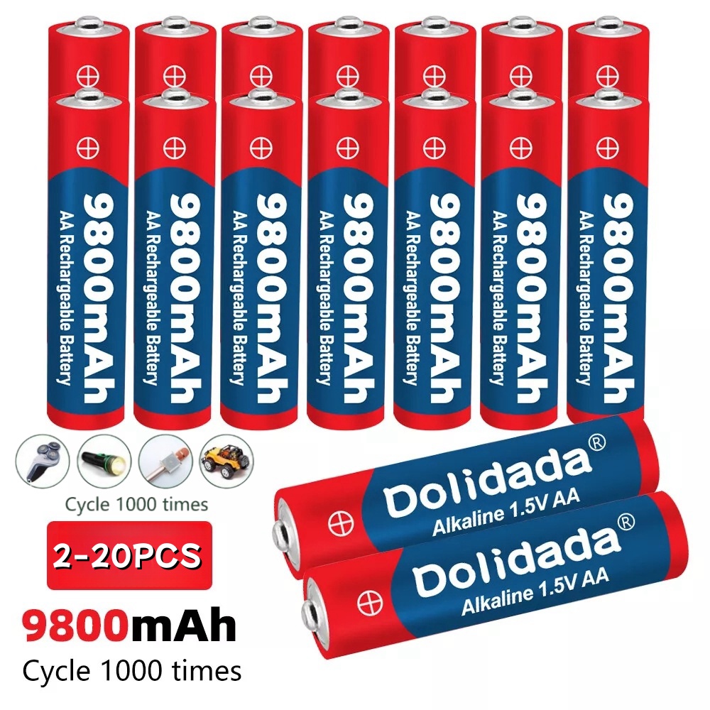 1,5 V AA 9800 mAh wiederaufladbarer Akku 100 % Original hochwertiges AA für LED-Leuchten, Spielzeugkameras, Mikrofonbatterie