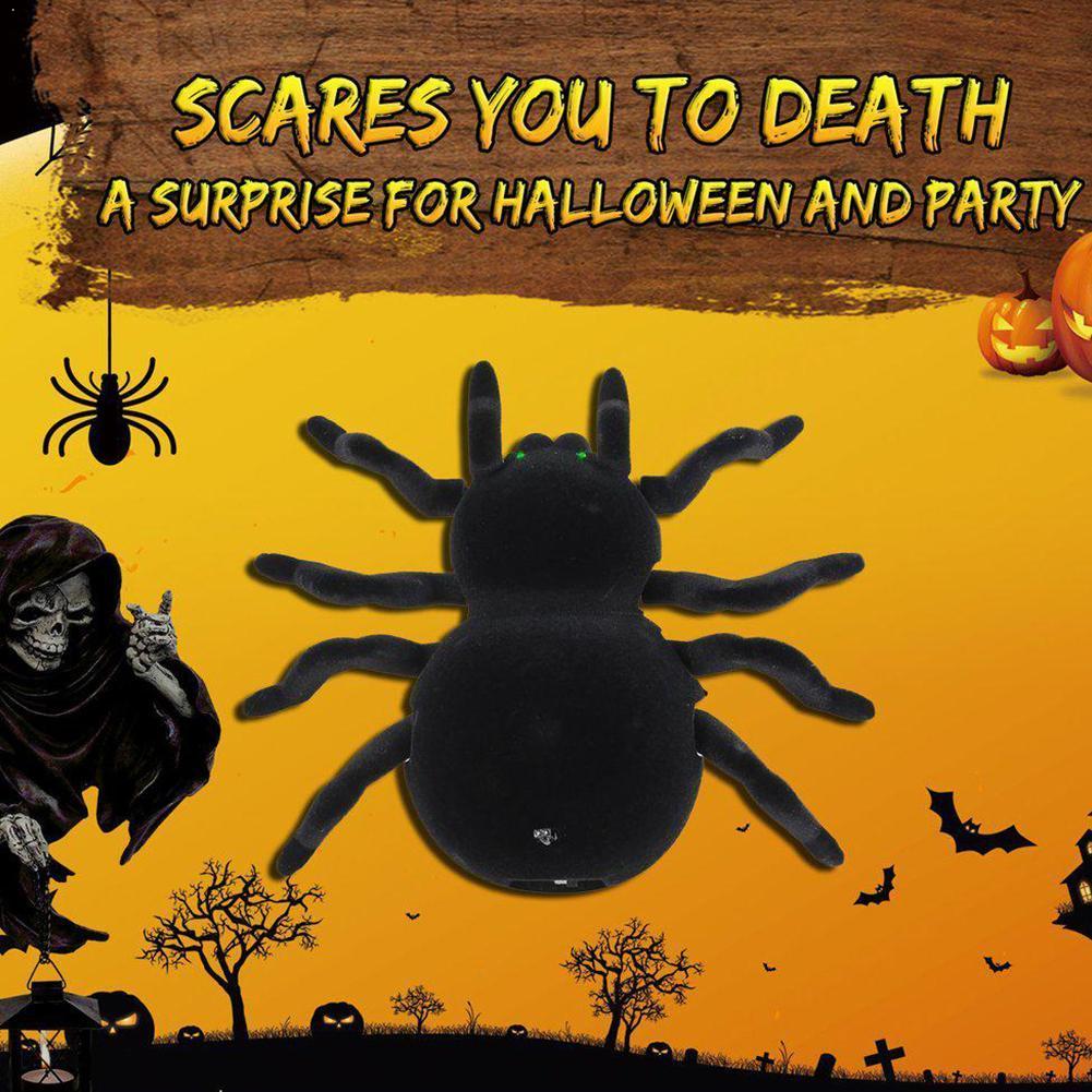 RC Wall Climbing Spider Prank Toy Remote Control Simulation Remote Spider Control Halloween Animal Toy Spider Scary T I1R1