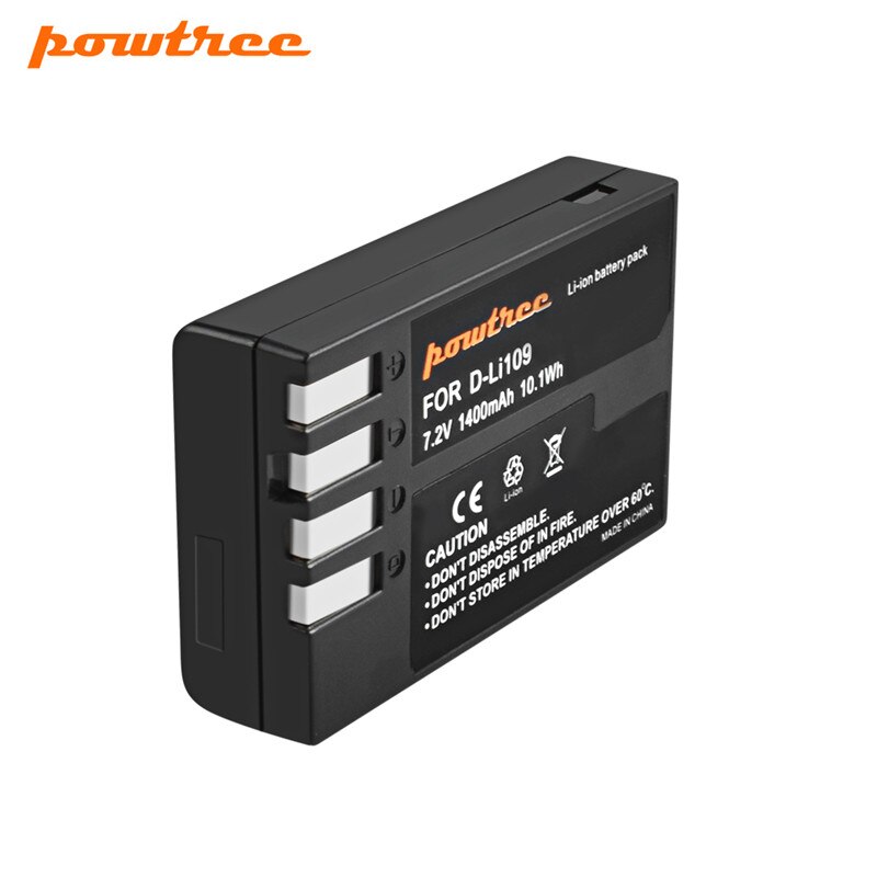 Powtree para Pentax 7,2 V 1400mAh D-Li109 DLi109 DLi 109 batería + LCD cargador para K30 K50 K-30 K-50 K500 K-500 K-S1 KS1 K-S2 KS2: 1 battrey