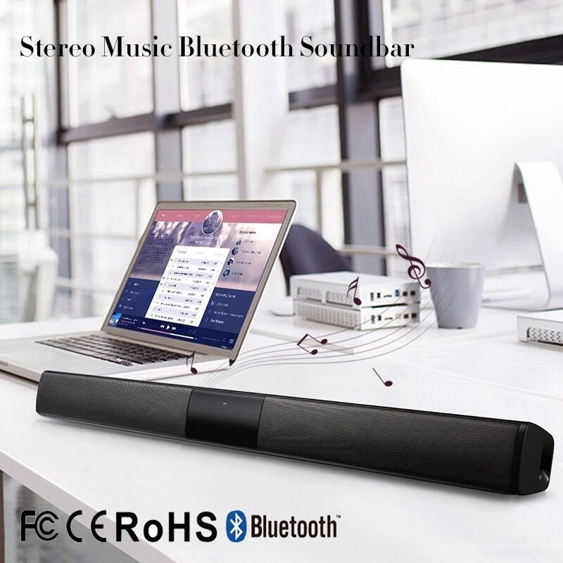 Caixa de som bluetooth para tv, 20w, portátil, sem fio, coluna grave, subwoofer, com rádio fm, para computador, sistema de som de tv