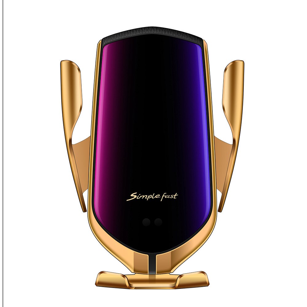 DCAE Automatic Clamping Wireless Car Charger for iPhone 11 8 X XS 10W Qi Fast Charging Air Vent Phone Holder For Samsung S20 S10: Type1 Gold