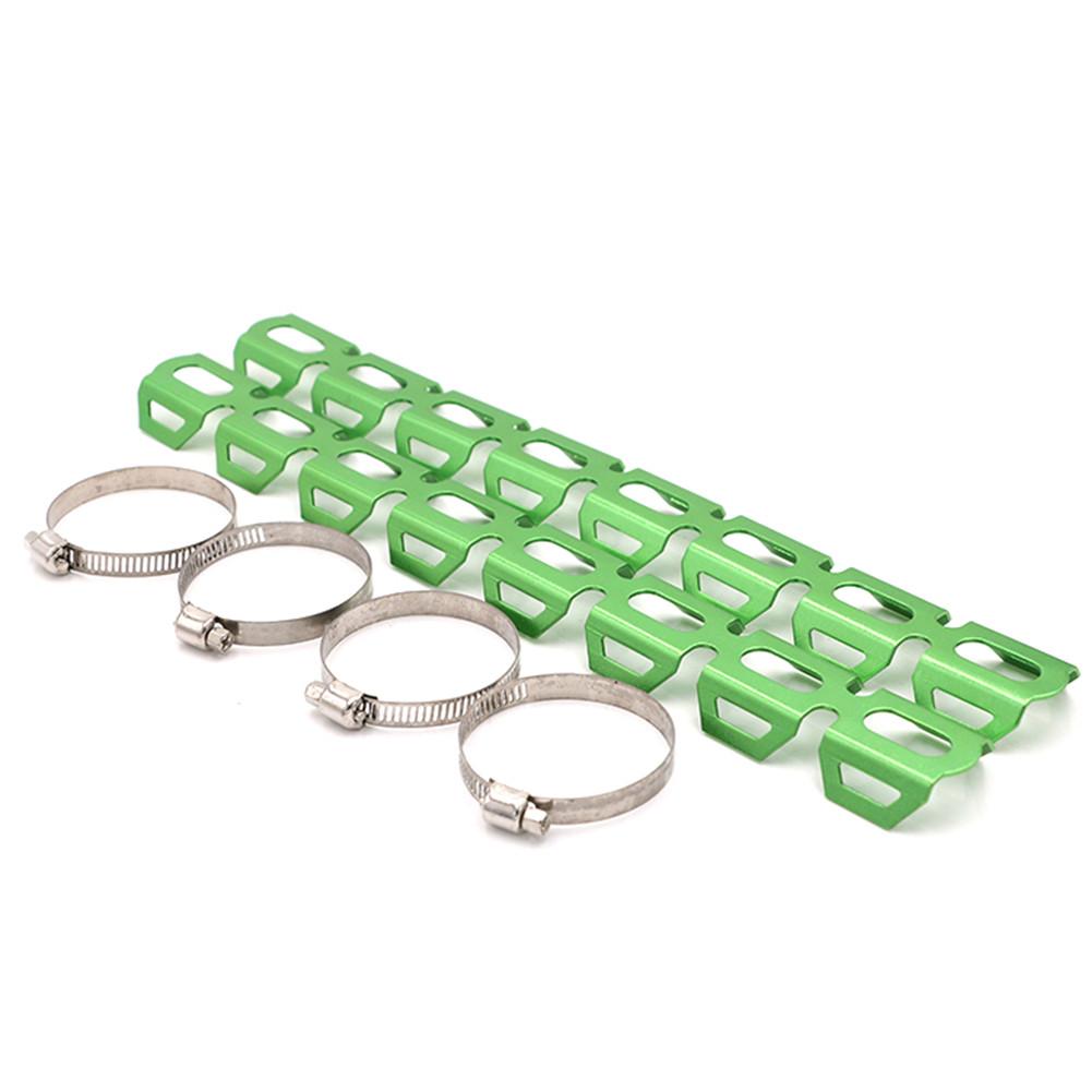 Motorcycle Exhaust Pipe Heat Shield Multi-color High-strength Aluminum Alloy Thermal Protection Shield: Green