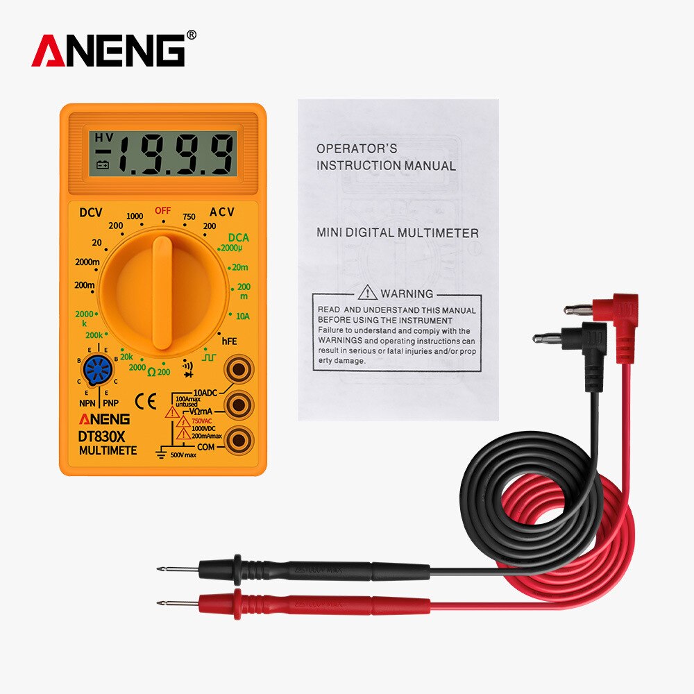 ANENG DT830X LCD Display Digital Multimeter Voltmeter Ammeter Ohmmeter DC Current Tester Handheld Fault Buzzer Test Machine