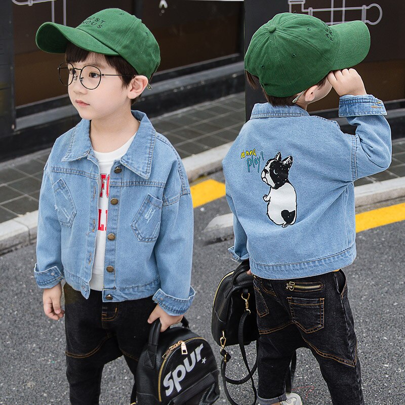 Children's Denim Jackets Boys Trench Jean Jackets Girls Kids clothing baby coat Casual outerwear Windbreaker Spring Autumn 1-6Y