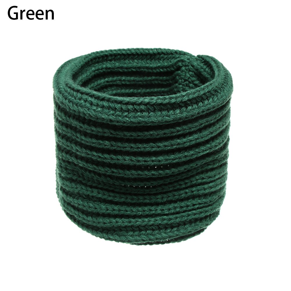 Nowe mody dzieci szalik dziewczyny chłopcy zima ciepły kołnierz szyi śliniaczek szaliki stałe dzianiny kołnierz zimowy ciepły szalik: zielony