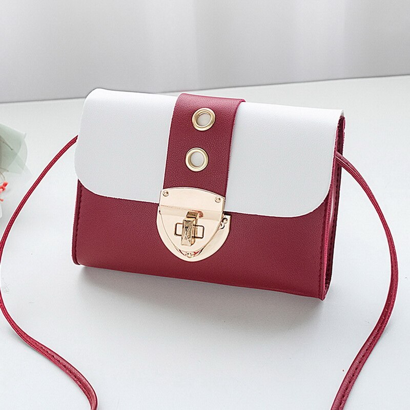 Ladies Candy colors Mini bolso cruzado pequeño para mujer, bolso con paneles Retro con solapa Pu Leather Crossbody bags