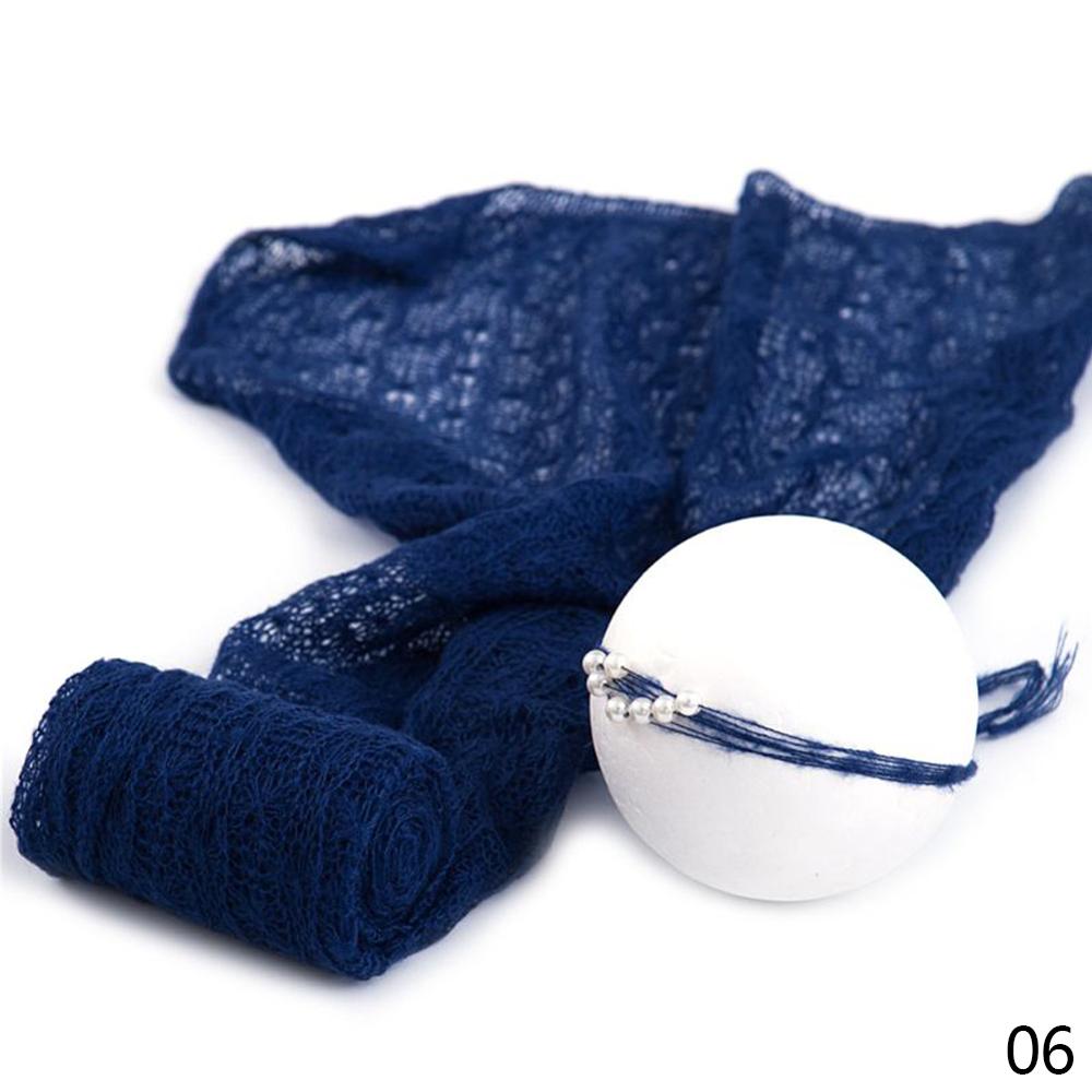 2 Pçs/set Trecho Cobertor Do Bebê Recém-nascido Envolve Fotografia Props Knit Envoltório Foto Pano Acessórios Cocar acessórios para o cabelo: Azul marinho