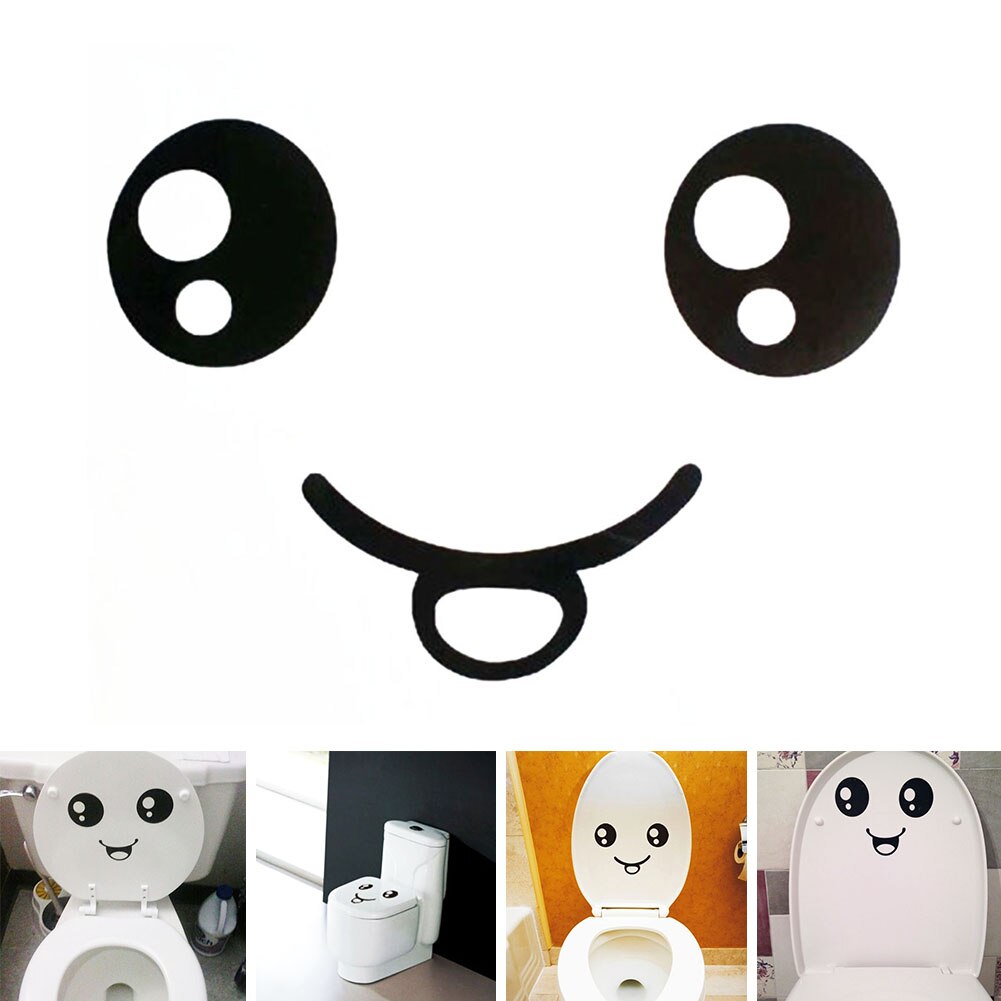DIY Cute Smiley Face Waterproof Office Bedroom Removable PVC Decorative Home Toilet Sticker