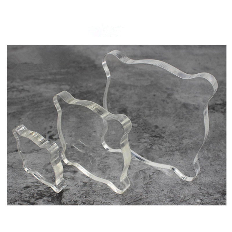 1PC Clear Stamps Acrylic Block For Transparent Stamp Acrylic Pad DIY Scrapbooking Decoration Tools For School Office Supply