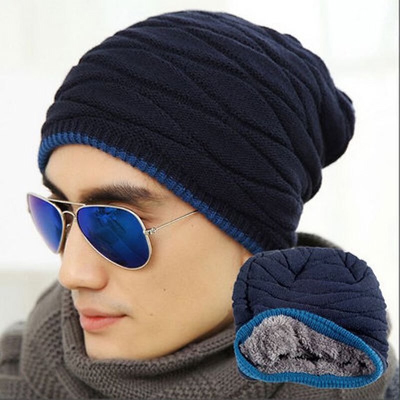 Unisex beanie vinter outdooor løbehue mænd kvinder strømpe hat stribet strikket hiphop hat mandlig kvindelig varm uldhue vinter