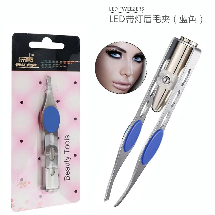 LED Lighted Eyebrow Tweezers Precise and Illuminated Beauty Tool for Brow Shaping: Milky White