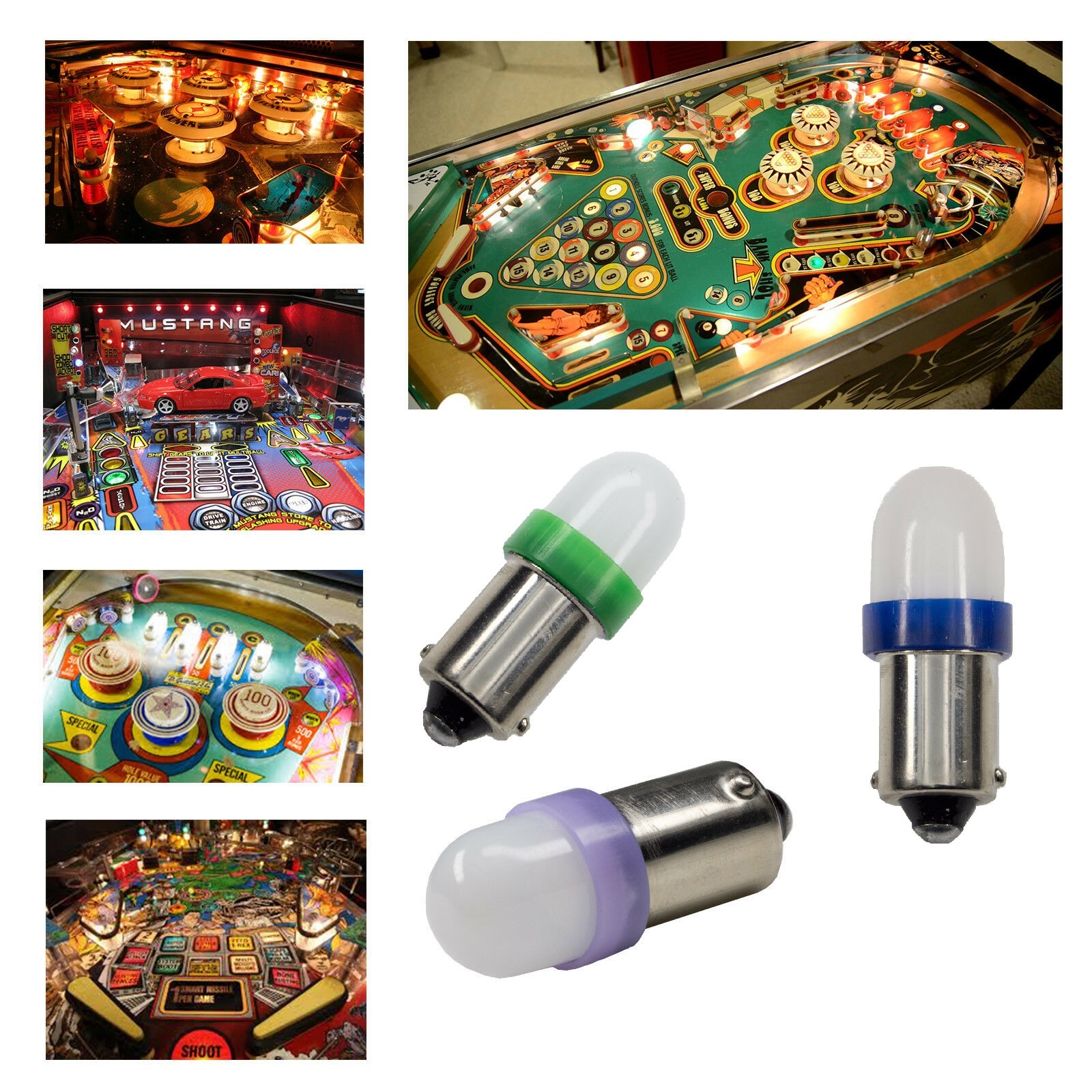 Ac6.3v bajonet led flipperspil lyspærer erstatning for glødepærer  #1893 #44 #47 #1847 brugt i receivere  sa500 600