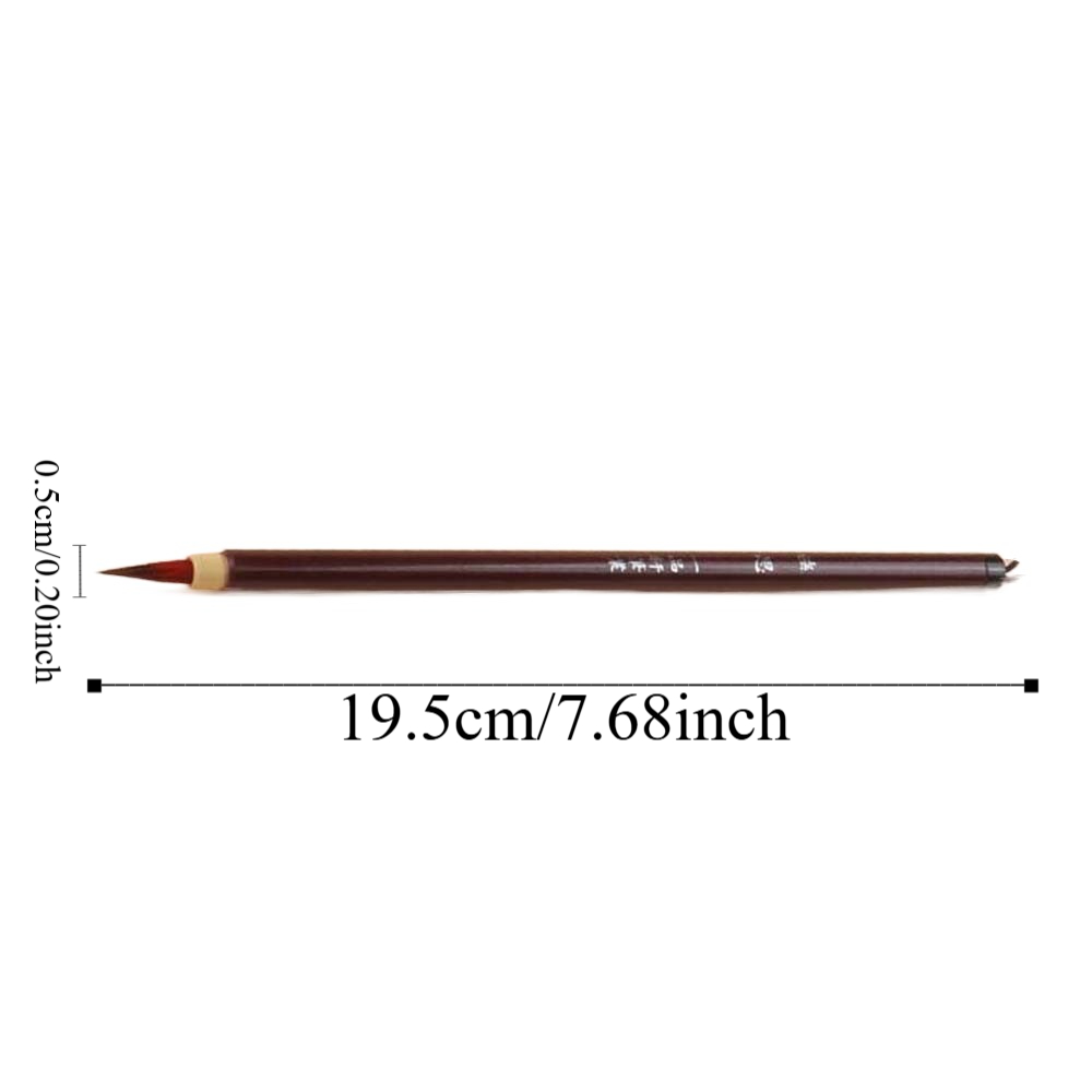 2 stk. håndlagde myke kinesiske pensler. 0.5cm lette malepenner for klassisk kinesisk pensel med mykt grep og krok.