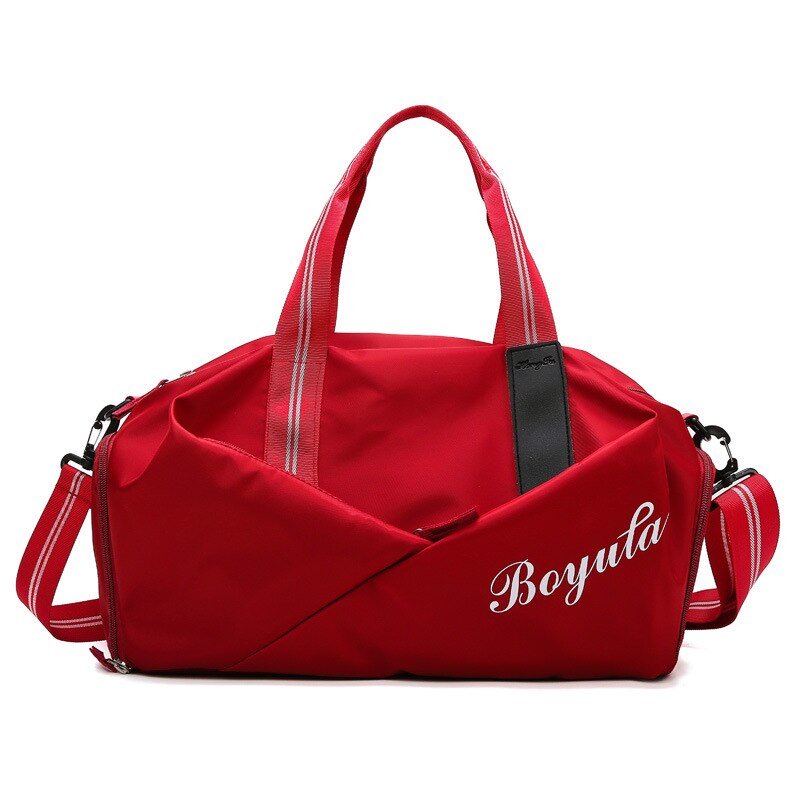 Saco de ginásio esportes feminino separação seca e molhada sapato posição formação yoga saco grande capacidade sacos viagem mão bagagem pacote homem: Red Travel Bag
