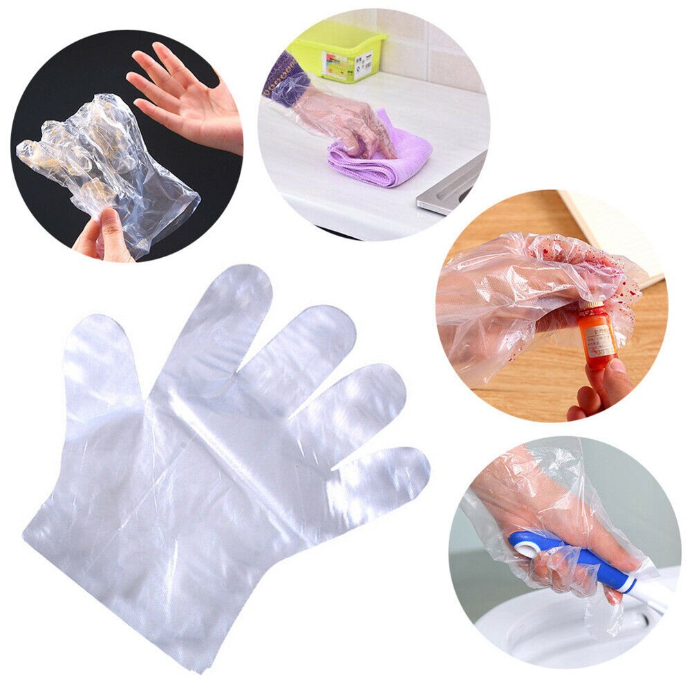 Clear Plastic Disposable Gloves Restaurant Home Service Catering Hygiene Supplies GHS99