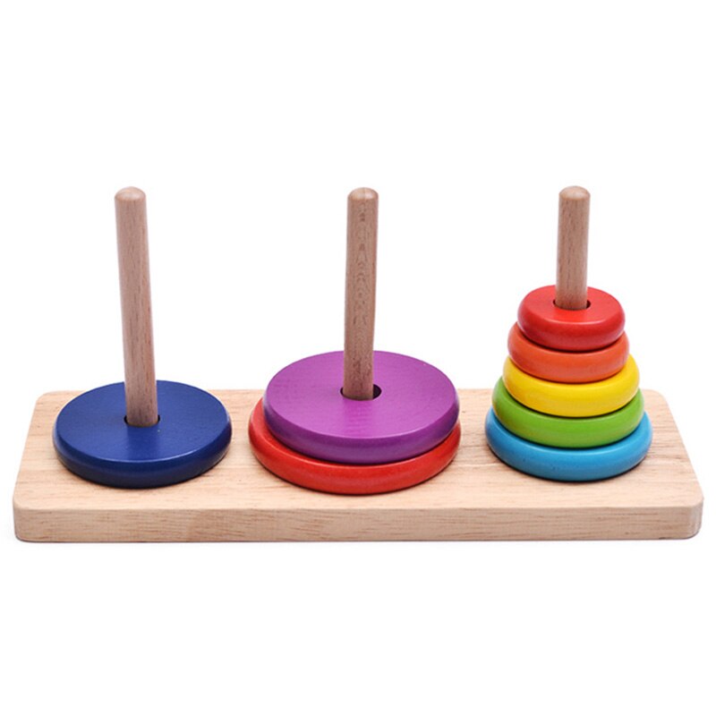 Toren kinderen educatief speelgoed houten vroeg leren klassieke wiskundige puzzel speelgoed voor kinderen