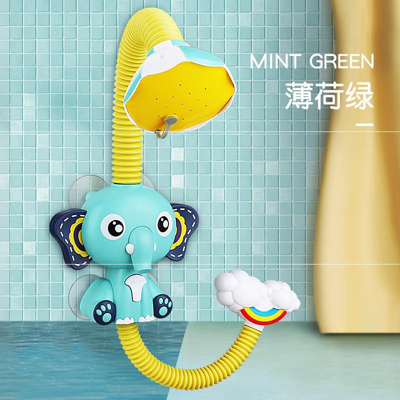 Boy Kids Swimming Electric Set Combination GIRL'S GIRL'S Water Toys Shower Elephant Baby Infant Bath: Elephant Shower Blue Collection Sent Turtle