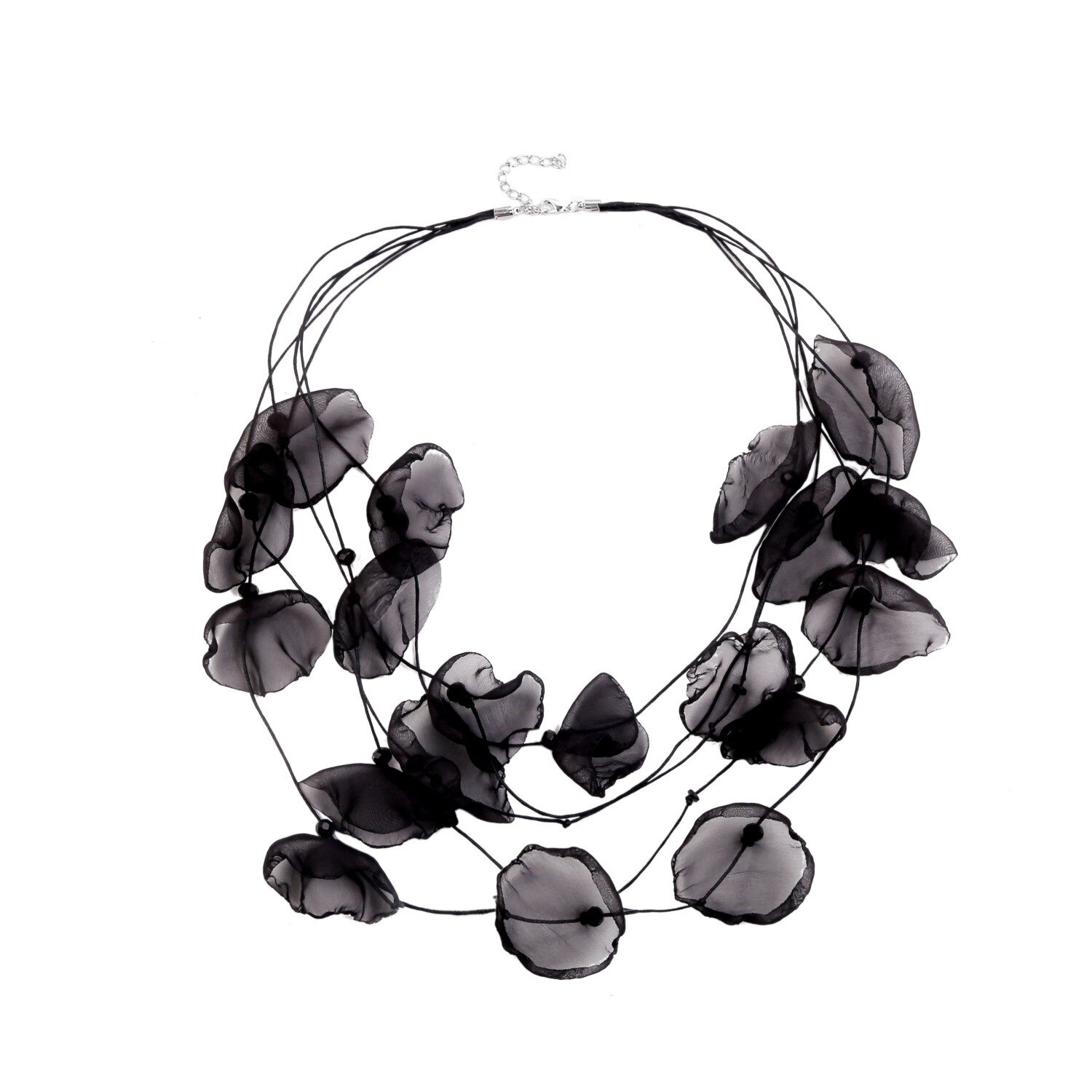 Collier multicouche en dentelle de style bohémien pour femmes, pétales de rose à larges franges, accessoires de bijoux élégants, d'été: 3