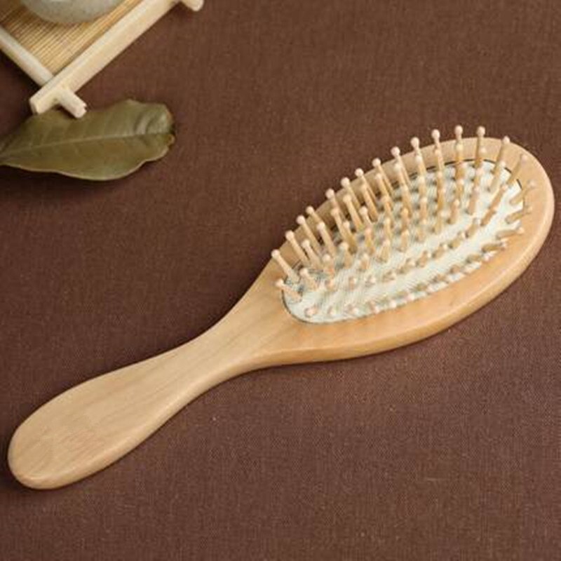 1Pc Houten Kam Professionele Gezonde Peddel Kussen Haaruitval Massage Borstel Haarborstel Kam Hoofdhuid Hair Care Gezond Bamboe Kam