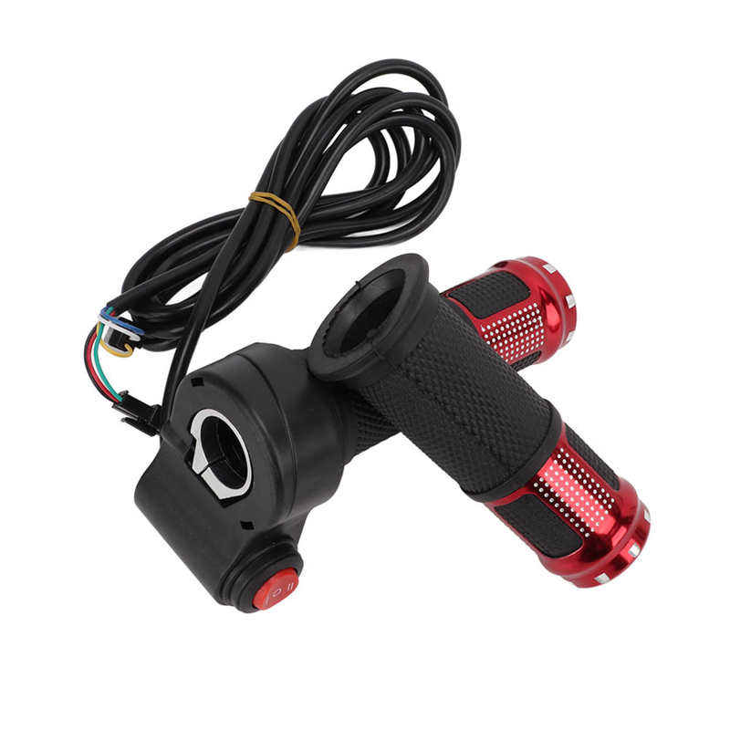 Electric Bicycle Throttle Grip Electric Bike Throttle Handle Universal 12V‑99V for Electric Bicycle: Red