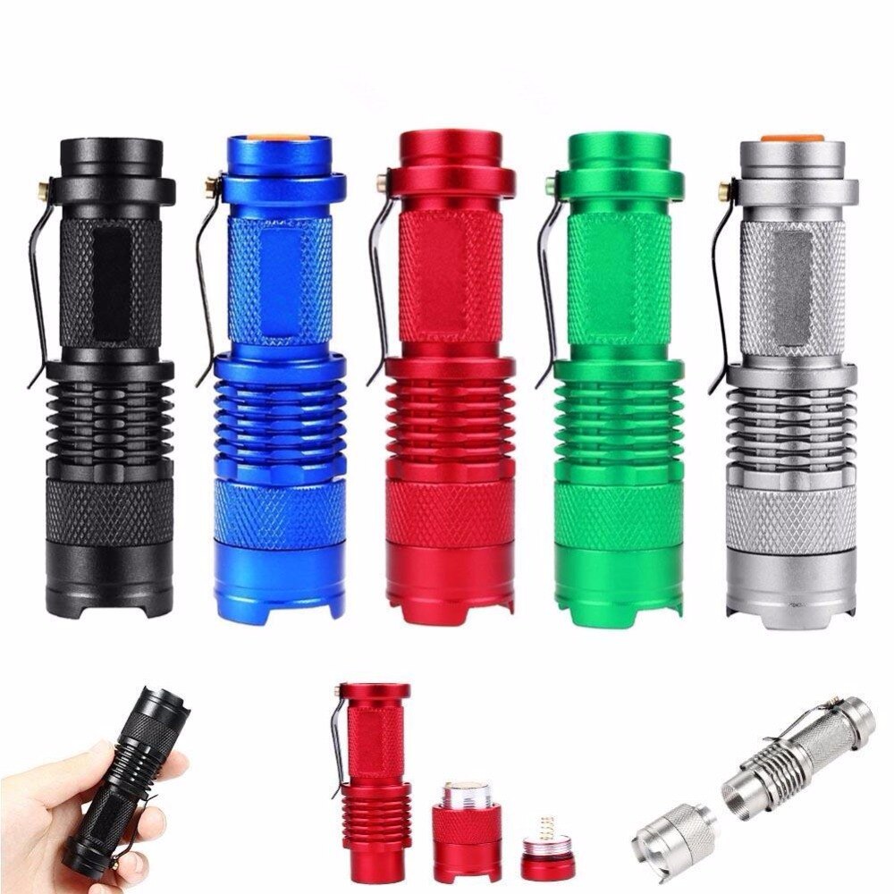 CASTNOO 5 kleuren Draagbare Licht LED Zaklamp ZOOM 7 W 2000LM Lanterna 3 Modes LED Zaklamp AA/14500 batterij zaklamp voor fiets