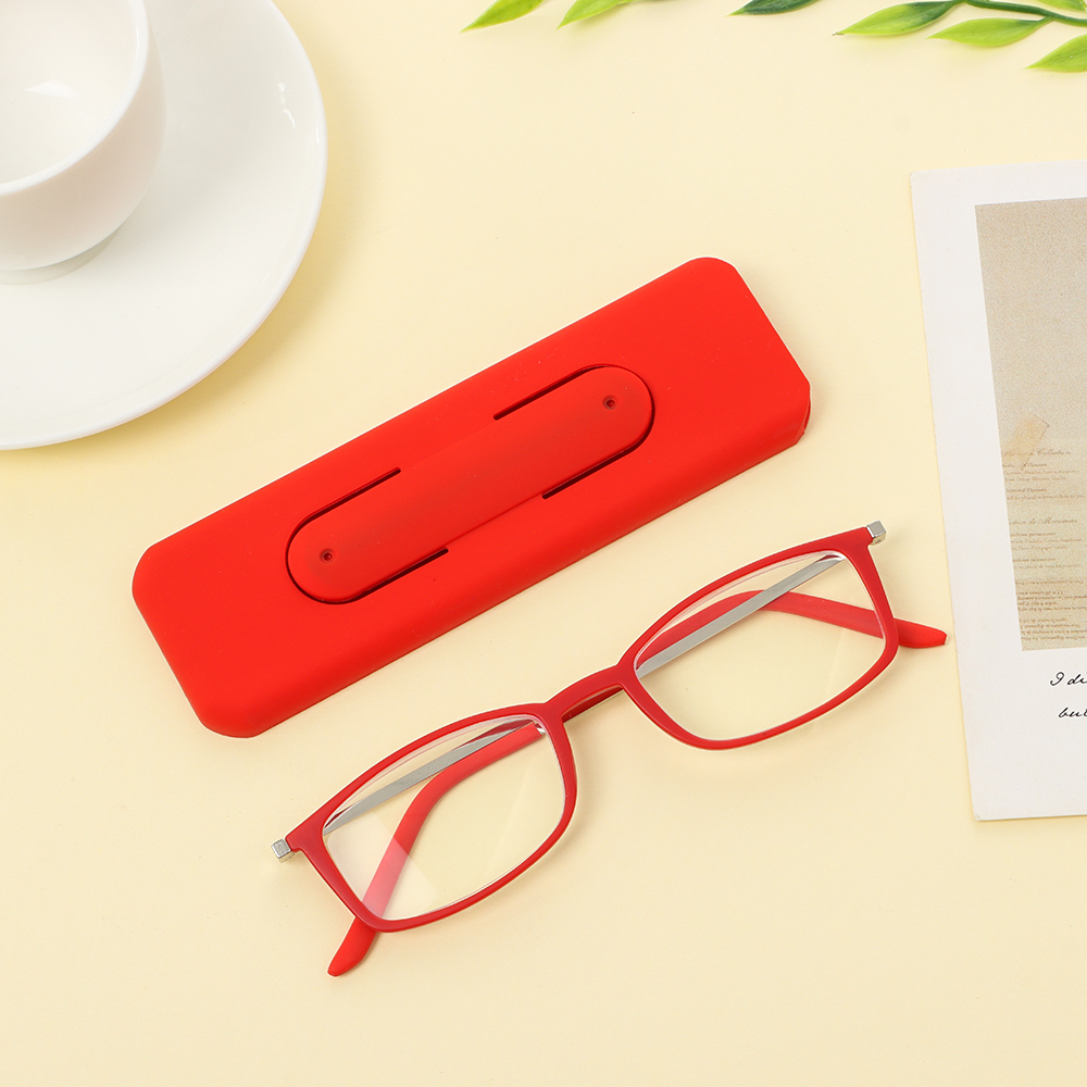 Gafas de lectura portátiles ultraligeras para hombres y mujeres, anteojos de presbicia ultrafinos de marco completo, antiazul, con soporte para teléfono y estuche de almacenamiento