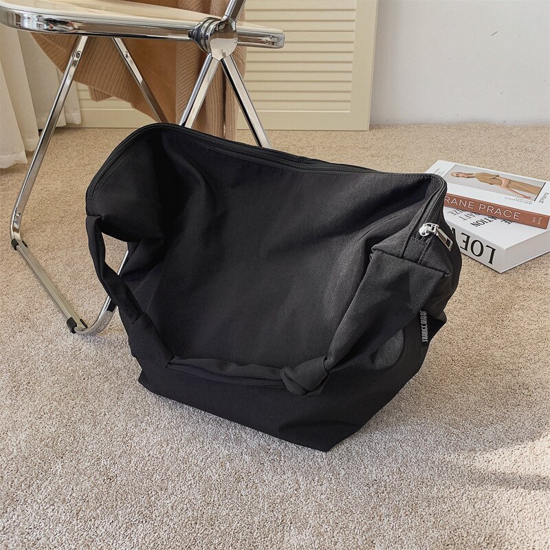 Frauen Schulter Tasche Nylon Handtasche Mädchen Käufer Umhängetasche Lässig Einfarbig Einfache Stil Große Kapazität Landstreicher Tasche: heise