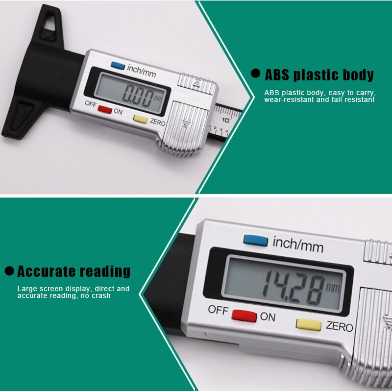 Digital Car Tyre Tire Tread Depth Gauge Meter Auto Tire Wear Detection Measuring Tool Caliper Thickness Gauges Monitoring System