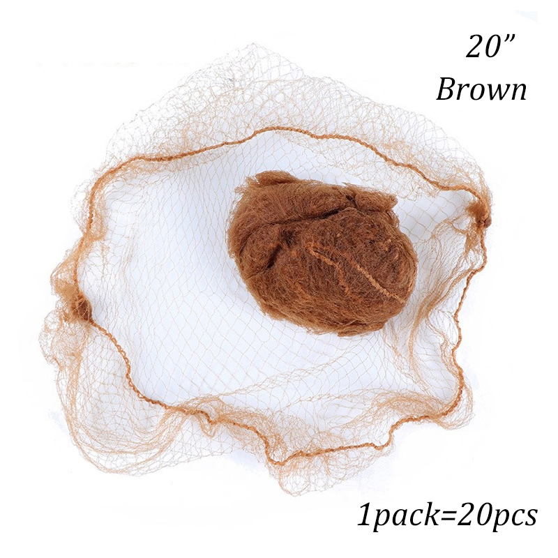 20 pz durevole nylon retina per capelli per panino strumento per lo messa in piega dei capelli nero beige marrone 5mm retina per capelli per parrucche rete per capelli messa in piega retine per capelli: Not Dyed