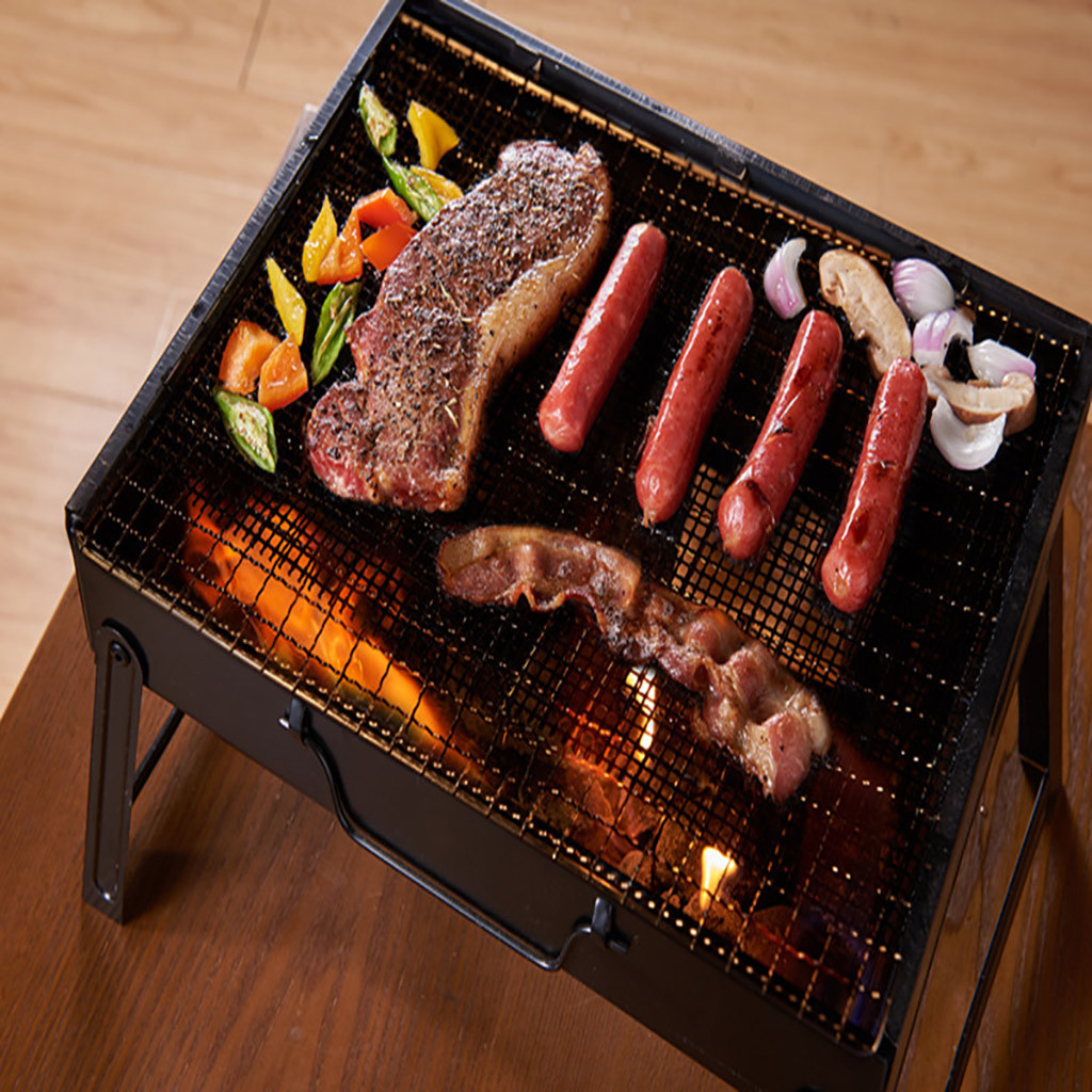 Tamanho de aço inoxidável churrasco grill grelhar rede de arame ao ar livre cozinhar dropshipping