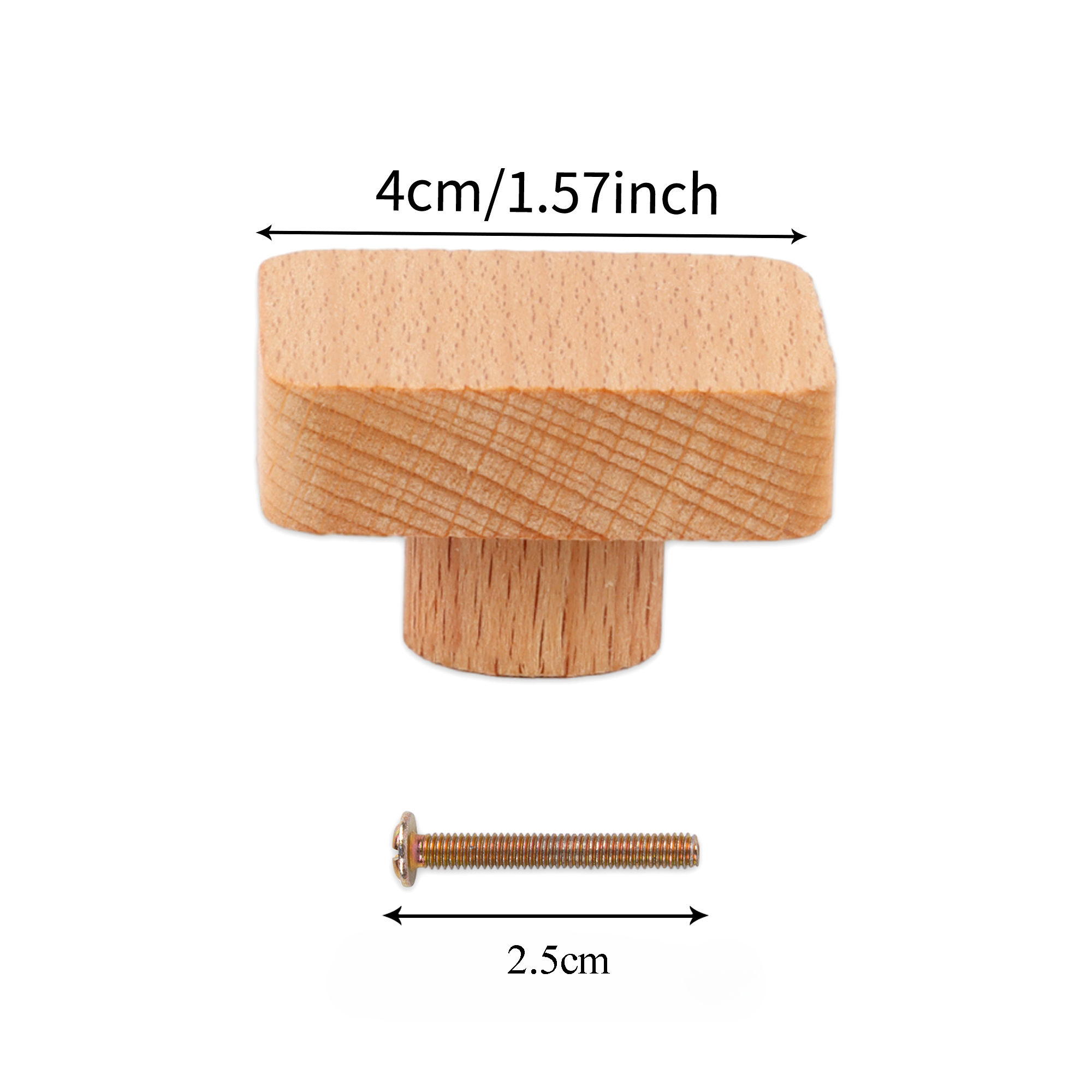 Round Wooden Cabinet Knobs Wood cupboard Furniture Wardrobe Drawer Pulls Handles with Screws for Wardrobe Dresser Closet