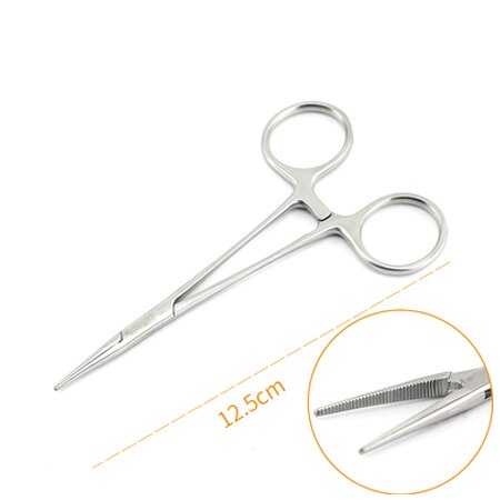 Beauty double eyelid stainless steel instrument Microvascular forceps Hemostatic forceps Straight elbow: Blue