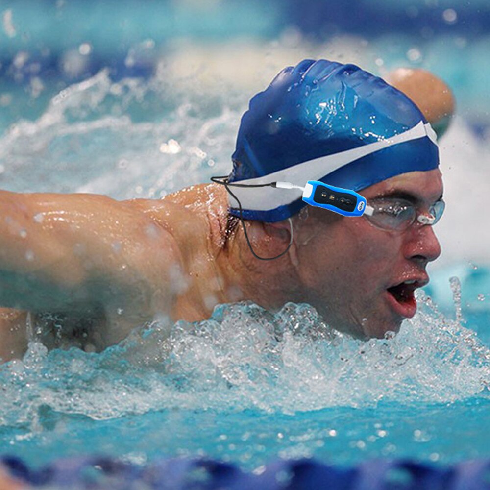 Waterproof ipx 8 clip  mp3 player fm radio stereo sound 8g swimming diving surfing cycling sports music player