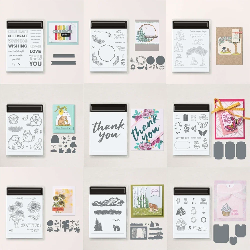 Smuk blomsterkrans med tekst, stempel og skæremaljer med mit hjerte, tedderbjørn, stempelsæt til gør-det-selv scrapbooking, kort, kreative ma