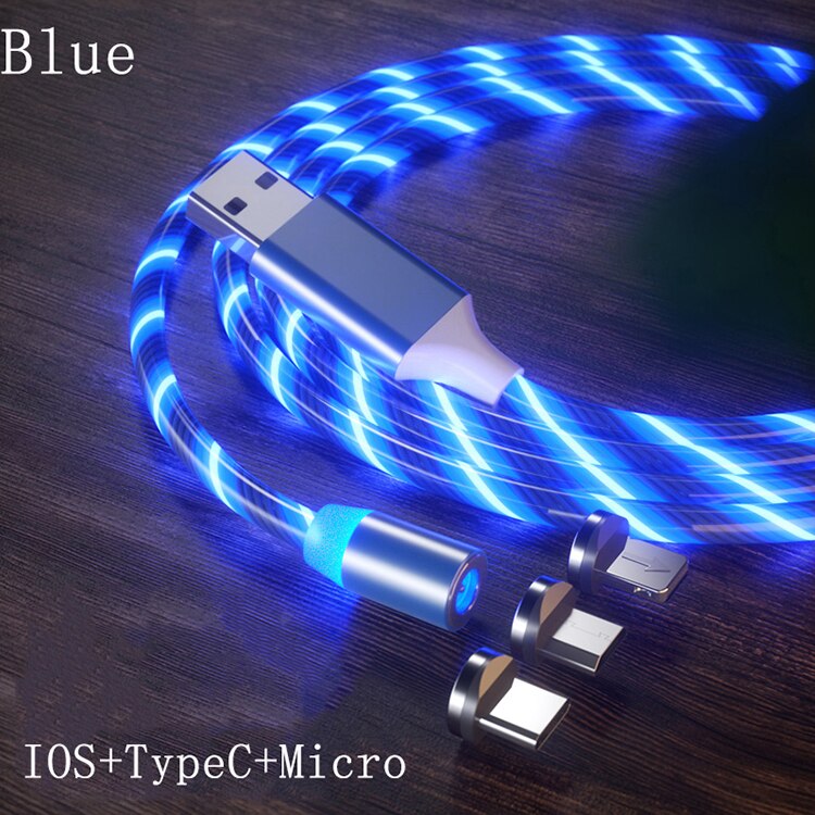 Leuchten LED Beleuchtung Schnelle Ladung Magnetische USB Typ C Kabel Magnetische Kabel USB Mikro Ladegerät Kabel Draht für iPhone Huawei samsung