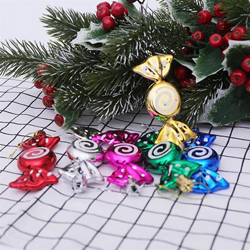6Pcs Kleurrijke Kerst Decoratie Snoep Rekwisieten Opknoping Hanger Ornament Kerst Snoep Opknoping Benodigdheden Voor Kerstboom
