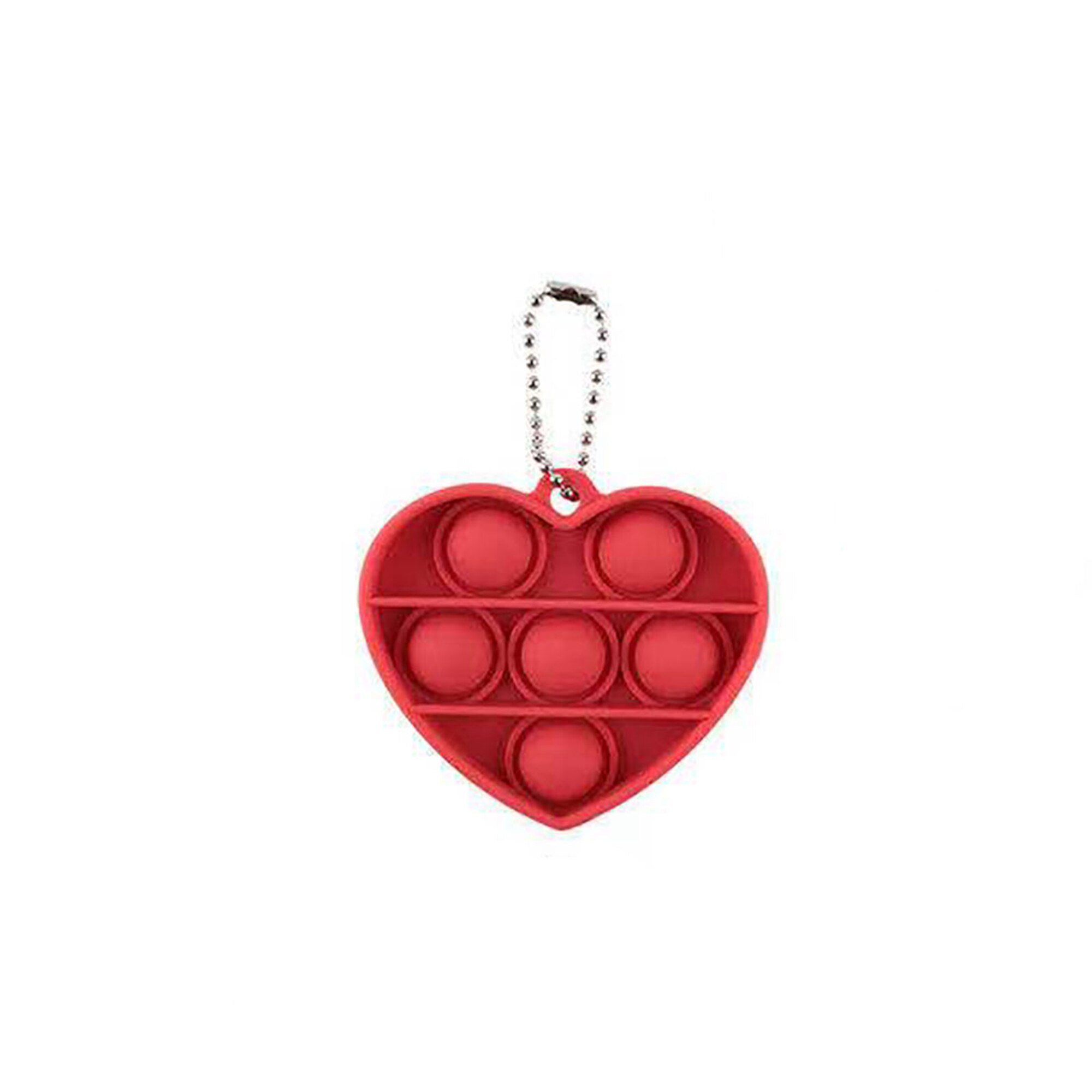 Push Pop Bubble Fidget Toy Heart Shape Sensory Toy Keychain Stress Relief Anti-Anxiety Tool Antistress Toys For Adults: Red