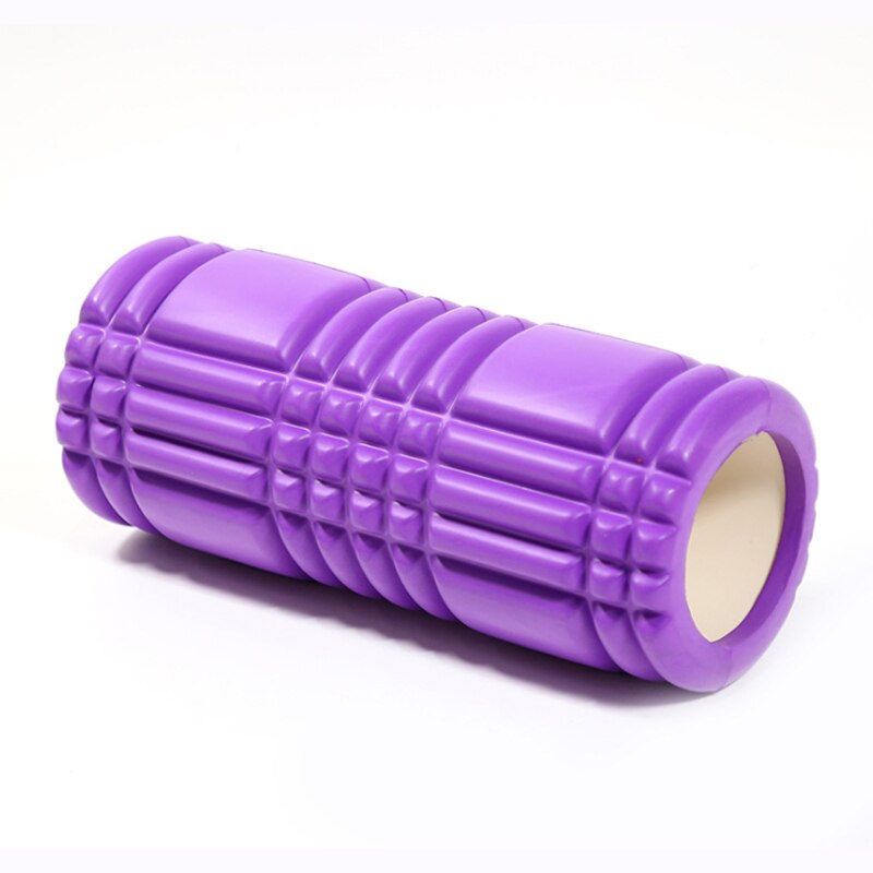 Columna de yoga con protección del medio ambiente, barra de equilibrio con puntas de eje de espuma EVA, columna hueca de relajación, rodillo de equilibrio para Pilates 33: Morado