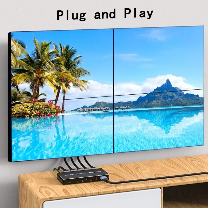 4k 2x2 HDMI Video Wall Controller 4-Kanal TV Video Splicer 1X2 1X4 2x2 1x3 3x1 Multi-Screen-Spleißprozessor Plug and Play