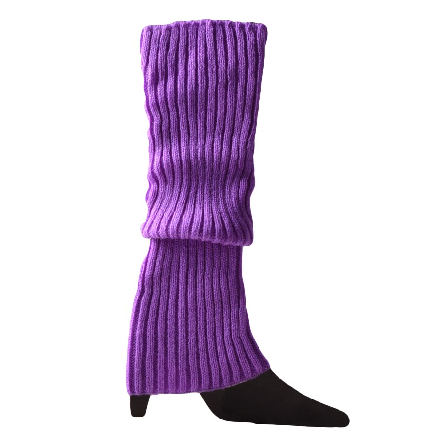 Women Boot Cuffs Leg Warmers Knit Leg Stockings Striped Long Boot Thigh High Stockings Knitted The Knee Socks Arcylic Leg Warmer: light purple
