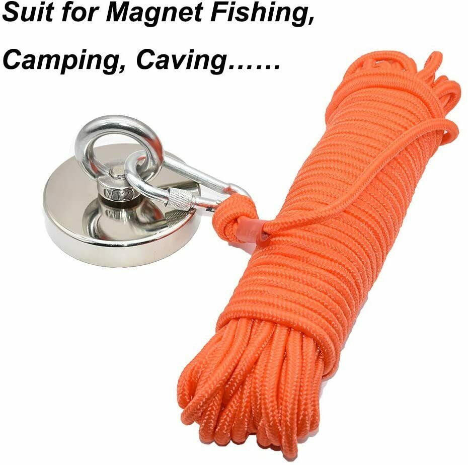 Fishing Rope with Carabiner All Purpose Nylon High Strengte Cord Safety Rope