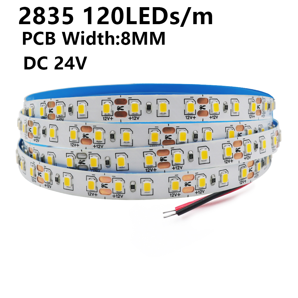5M 10M LED-Lichtleisten 12V 24V SMD 2835 120 240LEDs/m Heimlampenstreifen Flexibles LED-Bandband Weiche Lampenleiste 3000K 4000K 6000K: Rot / Emittierende Color7