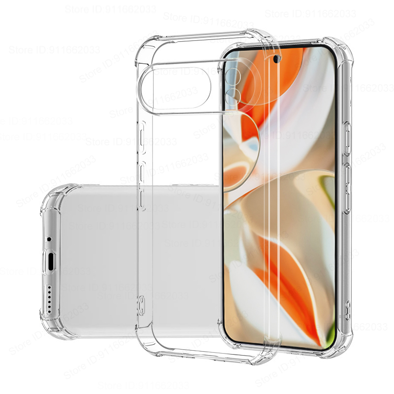 Capas de telefone transparentes à prova de choque para For google pixel 6 7 8 9 pro xl 8a 7a 6a soft case airbag silicone tampa traseira acessório do telefone