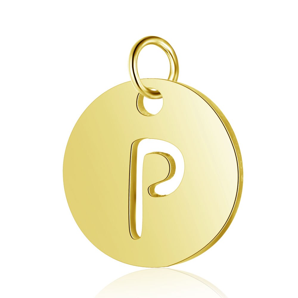 5 stuks PVD Gold Filled 26 Beginletter Naam Rvs Charm Real 316 Steel DIY Charms DIY Sieraden charms